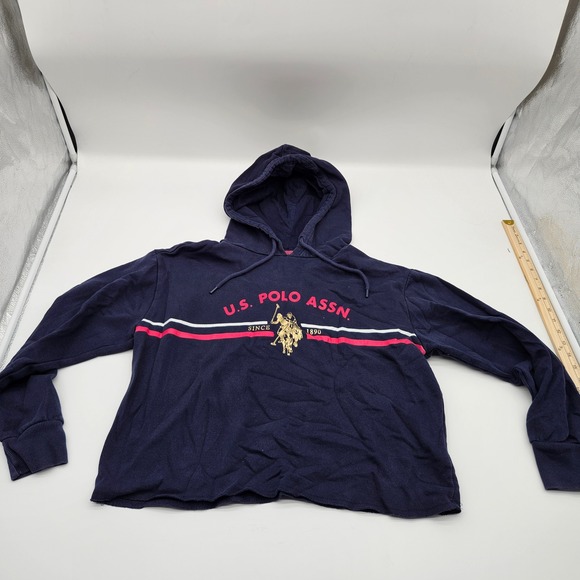 U.S. Polo Assn. Other - US Polo Assn Mens Navy Blue Graphic Logo Pullover Hoodie Sweatshirt Large 215500